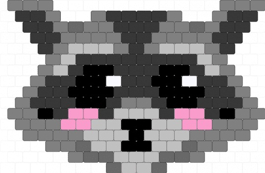 Cute racoon face - gray
