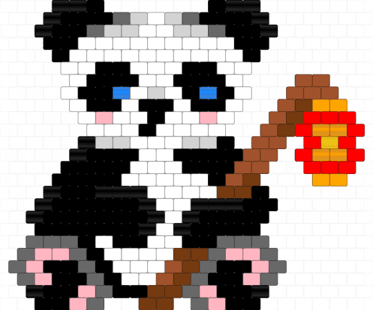 Panda with a chinese lantern - black,white,gray,red,pink,colorful