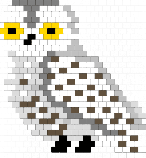 White polar owl - white,gray,beige,tan
