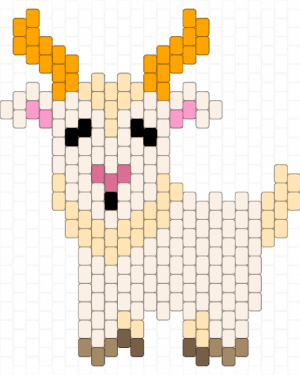 A simple goat - white,beige,orange