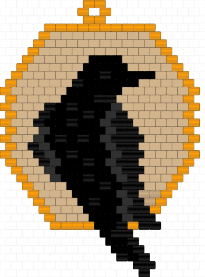 Simple raven here in a frame - orange,beige
