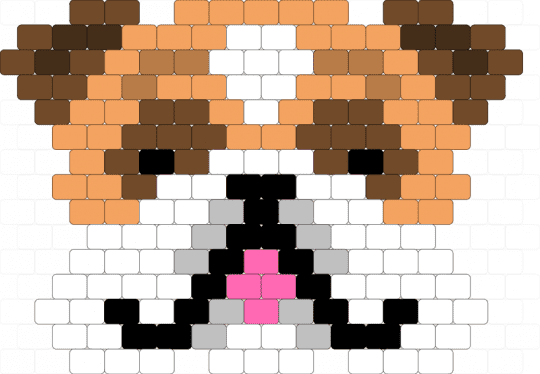 A little bulldog face - orange,brown
