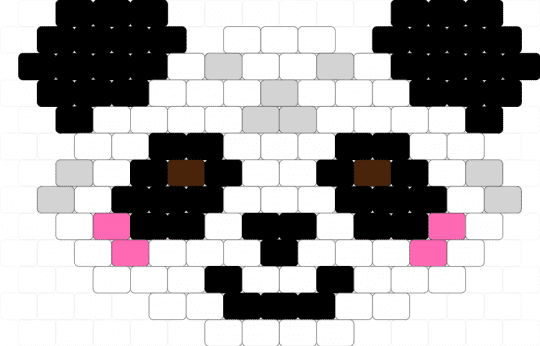 Happy Panda Head - white,brown,pink