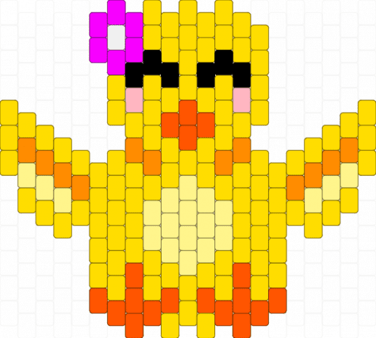 A little happy  Chicken with a flower - yellow