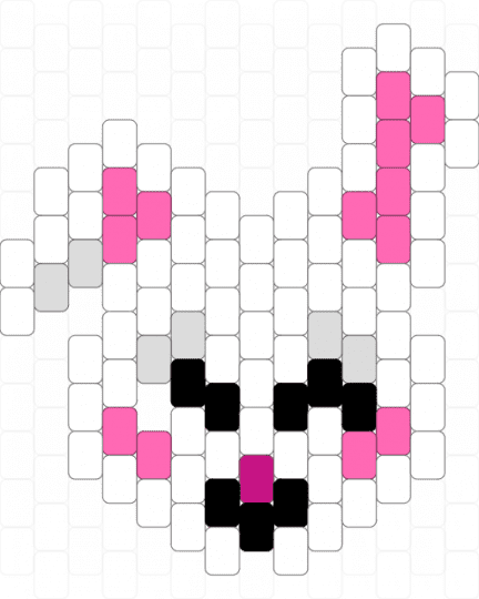 Happy bunny face2 - white