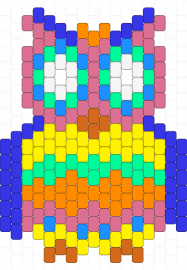 Sychedelic owl - pink,purple,orange,yellow