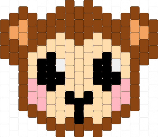 Cheeky Monkey face - beige,red