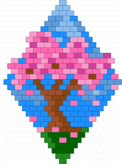 Cherry Blossom Tree - pink,light blue