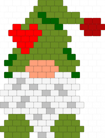 Christmas gnome with a heart - green