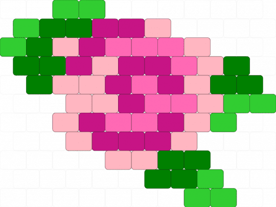 Simple flower, rose - pink,green