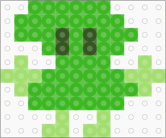 Two Tpot small perler bead charm - green