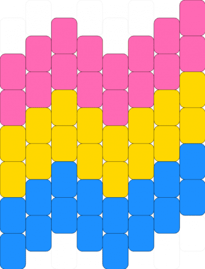 Pan wave - light blue,yellow,pink