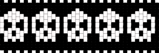 remixed skull cufff - black, white