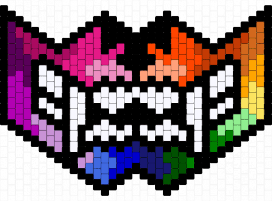 rainbow mask - black,pink,orange,red