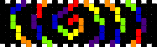 rainbow spiral - black,green,purple