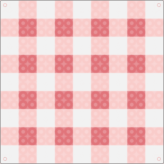 pink gingham coaster - beige, red