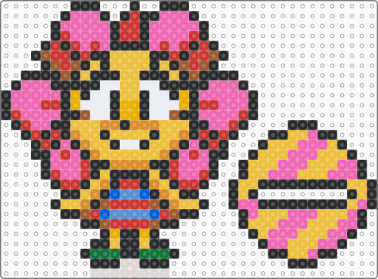 chibi funny sunny w/ stand - black,pink,red,yellow,parappa the rapper,playstation,video game