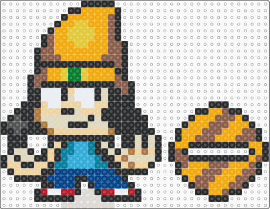 chibi parappa w/ stand #2 - black,orange,tan,beige,video game,playstation,furry