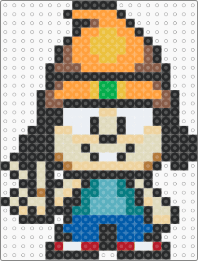 chibi parappa - black,orange,beige,teal,colorful,playstation,video game,furry