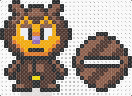 chibi pj berri w/ stand - tan,brown,orange,parappa the rapper,playstation,video game,furry