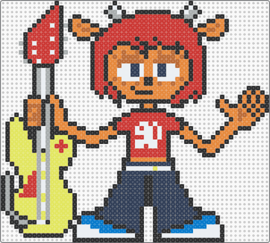 jammer lammy - red,orange,purple,yellow,playstation,video game,furry,parappa the rapper