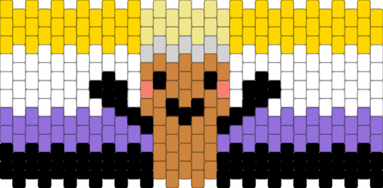 enby painty multistich !! ^^ - enby, ii, inanimate insanity, nonbinary, osc, paintbrush ii, painty, yellow