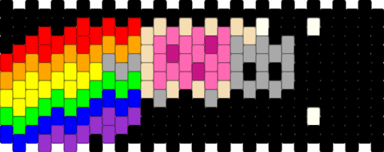 Nyan cat - black,purple,beige,pink