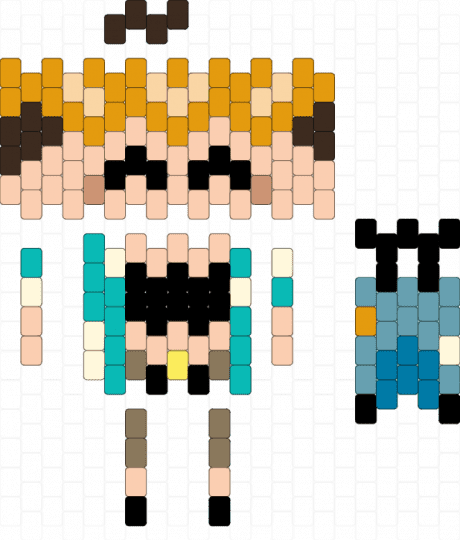 June doll - beige, character, doll, horror, june, orange, rot in paradise, studio investigrave, teal, videogame, visual novel