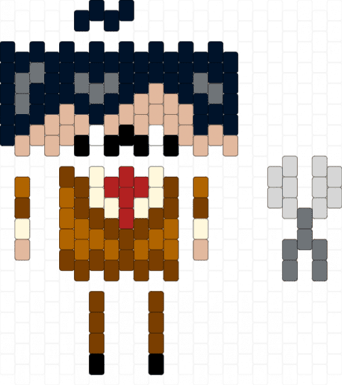 Protag doll - beige, brown, doll, elevator hitch, horror, protag, studio investigrave, visual novel