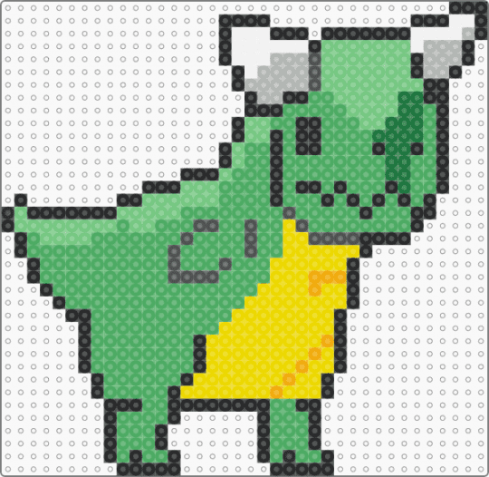 Dinosaur Pixel - green, yellow