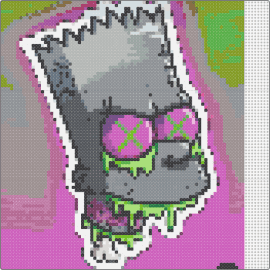 Zombie Bart - bart simpson,zombie,undead,character,spooky,halloween,horror,tv show,animation,gray,pink
