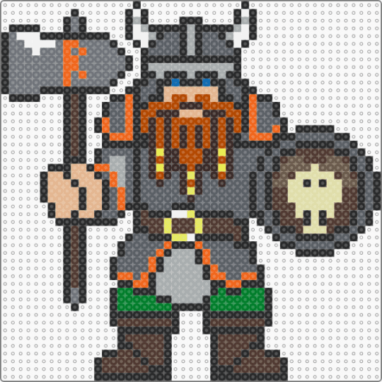 Dwarfen Warrior - gray,brown,fantasy,dwarf,gaming,comic