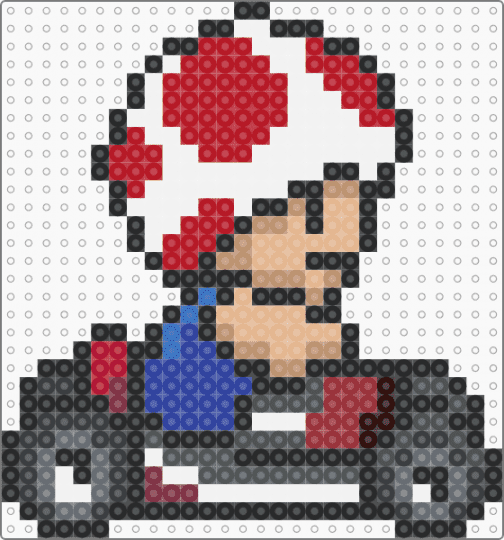 Mario Kart Toad (Sideways) - gray,red,beige,gaming,fantasy,supermario,mariokart