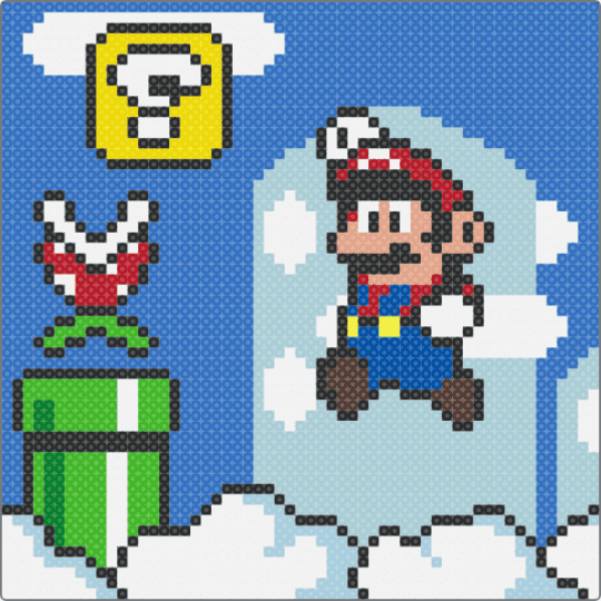 Super Mario Scene - blue,light blue,supermario,snes,videogames,gaming,supernintendo,nintendo,mario
