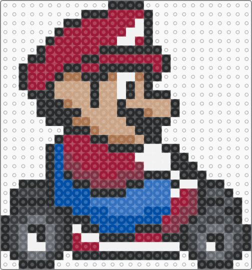 Mario Kart Mario (Sideways) - black,red,blue,beige,gaming,fantasy,supermario,mariokart,mario