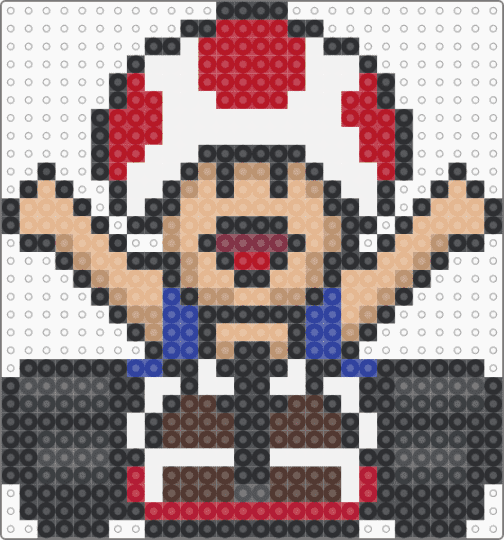 Mario Kart Toad #2 (Front) - black,brown,red,beige,supermario,mariokart,fantasy,gaming,toad