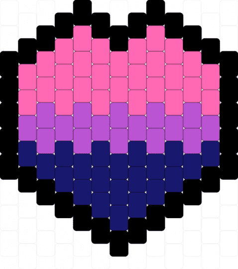 bi heart charm - pink,purple