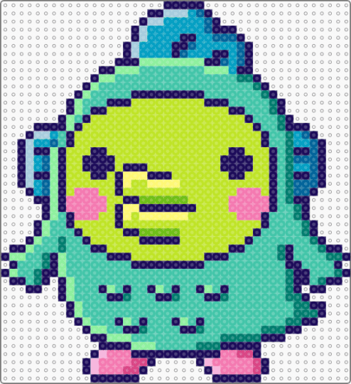 Kuchipatchi Hangyodon ~Tamagotchi~ - cute, fish, green, hangyodon, kuchipatchi, purple, sanrio, tama universe, tamagotchi, tamaverse, teal