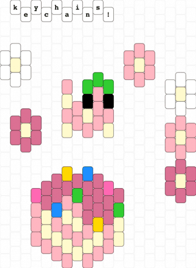 strawberry bag panel! (OPTIONAL) pt. 6: keychains (check desc) - bag, keychains, panel, pink, strawberry, yellow