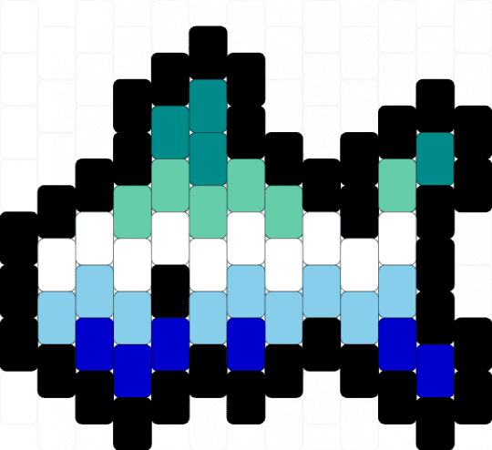 Gay Sharkie - black,light blue,teal,gay,shark,easy,charm,pride,lgbt