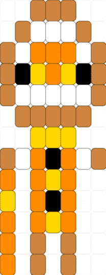 Eggson Charm - orange,eggson,dandys world,eggson dandys world,charm,kandi charm,eggson charm,ladder stitch,easy