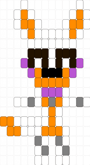 Lolbit Charm - white,orange,lolbit,five nights at freddys,fnaf,lolbit fnaf,charm,lolbit charm,easy,ladder stitch