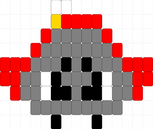 Coal Charm - gray,red,coal,dandys world,coal dandys world,charm,dandys world charm,coal charm,ladder stitch,easy