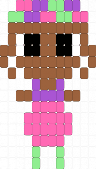 Bassie Charm - tan,pink,bassie,dandys world,bassie dandys world,kandi,charm,kandi charm,easy,ladder stitch