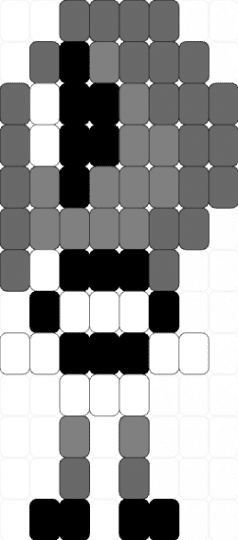 Blot charm - gray,blot,dandys world,blot dandys world,charm,kandi,kandi charm,ladder stitch,easy
