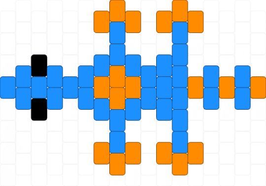 smol lizard - blue/orange - light blue,orange,lizard,blue,easy,animal