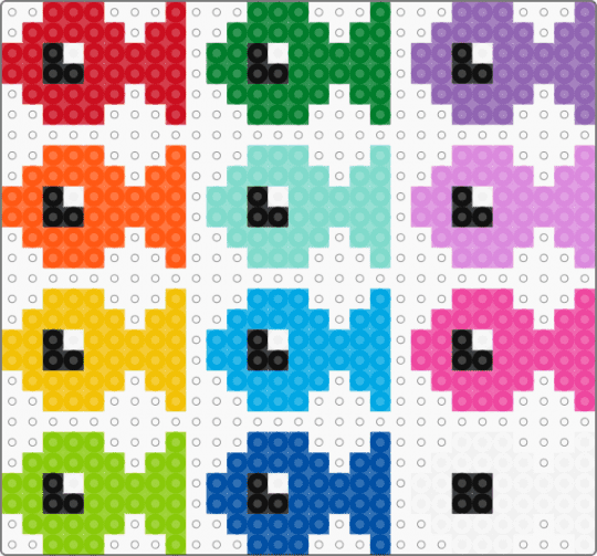 fishies - fuse beads (potd) - green,light blue,pink,potd,cotd,easy,fish,animal,perler,rainbow