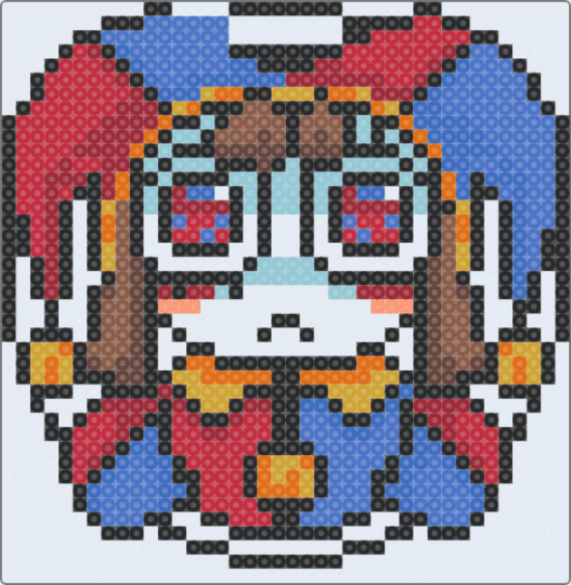 Pomni perler!!!!!!!!!!!! - white,blue,red,tadc,pomni
