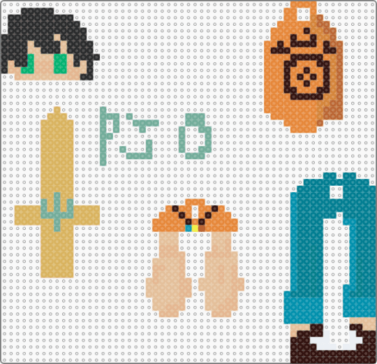 Percy Jackson dangle!( reference not mine) - beige,orange,brown,teal