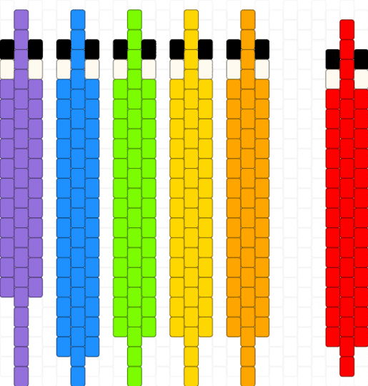 Worm cuff part 3 ( worms) - yellow,red,purple,colorful
